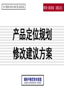 XXXX年常德汉寿锦阳·湖语城产品定位规划修改方案