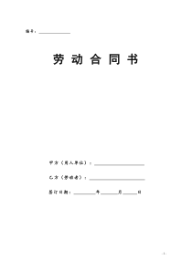 劳动合同书(2006年)