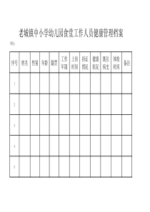 食堂人员健康档案