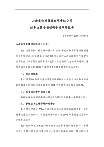 公司财务决算专项说明专项审计报告