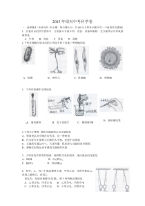 2015年绍兴市中考科学试题(word版-含答案)