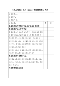 化妆品经营(使用)企业日常监督检查记录表