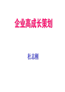 企业高成长策划(PPT 45页)