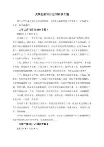 大学生实习日记500字5篇