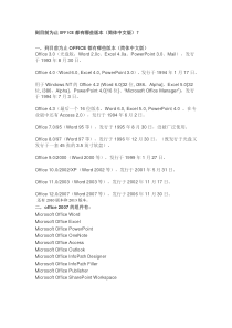 到目前为止OFFICE都有哪些版本