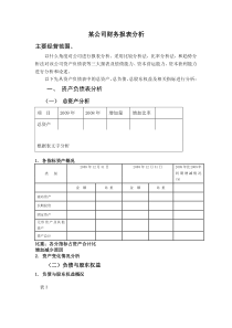 某公司财务报表分析模板