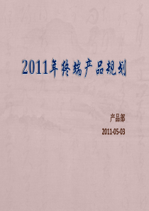 XX年终端产品规划