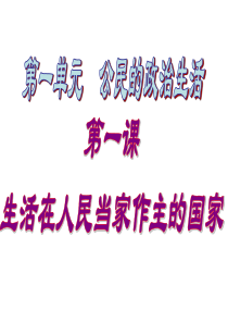 政治必修二第一单元《公民的政治生活》PPT课件