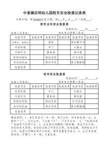 校车出车收车安全检查记录表