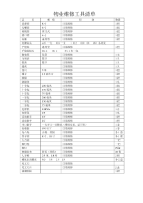 物业维修工具清单