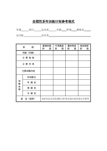 运动训练计划表