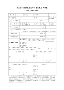 四川省《医师执业证书》信息更正申请表