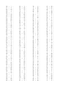 100以内两位数加减法口算练习题