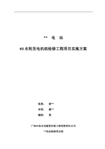 水轮发电机组检修工程项目实施方案