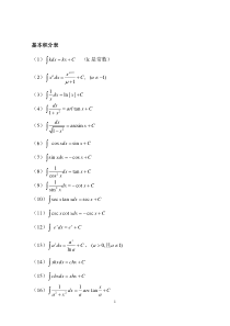 (完整word版)基本积分公式