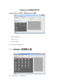 OptiSystem仿真组件库介绍