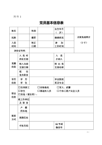 党员信息排查登记表