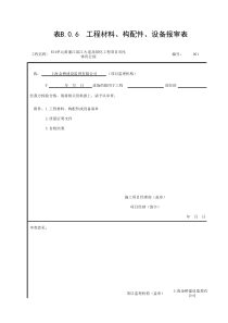 表B.0.6--工程材料、构配件、设备报审表