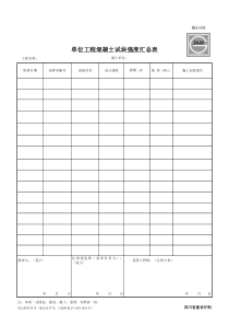 SG-031-单位工程混凝土试块强度汇总表