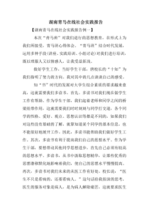 湖南青马在线社会实践报告