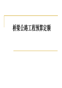 公路工程(桥梁)预算定额PPT