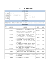 工程部—部门职责与岗位说明书