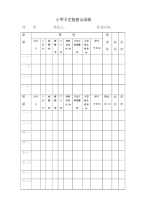 小学卫生检查记录表2