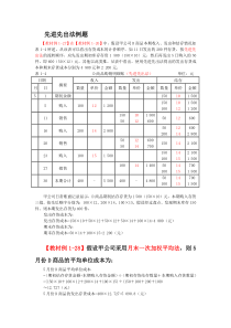 先进先出法和月末一次加权平均法例题