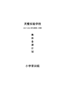 小学综合组教师集体备课计划