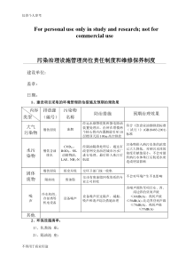 污染治理设施管理岗位责任制度和维修保养制度