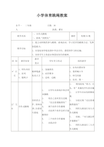 小学体育跳绳教案