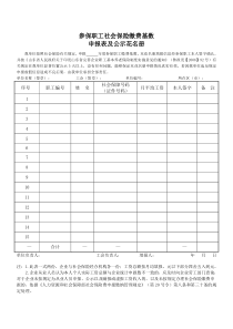 参保职工社会保险缴费基数申报表及公示花名册