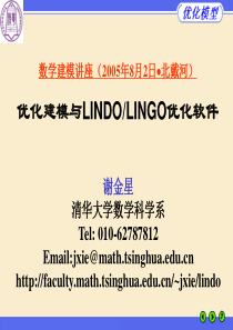 优化建模与Lindo，Lingo优化软件