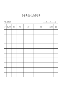 校门进出人员登记表