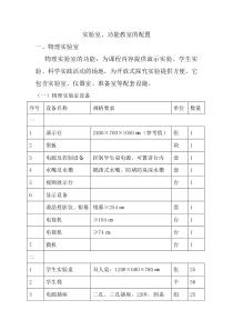 初中物理实验室配备标准