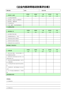 内部讲师培训效果评分表