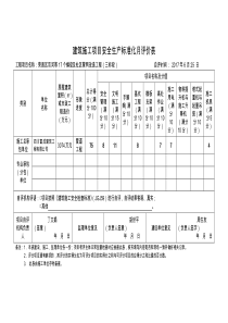 建筑施工项目安全生产标准化月评价表