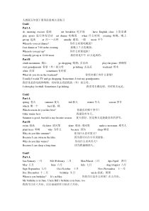 人教版五年级下册英语重难点及练习