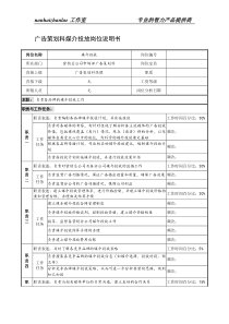 制鞋企业广告策划科媒介投放岗位说明书