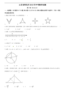 山东省青岛市2018年中考数学试题(word版-含答案)