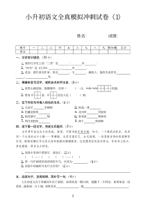 成都市2020年【小升初】小学毕业升学语文试卷附答案(1)