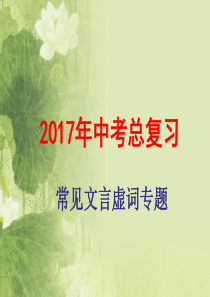 2017年中考文言文虚词复习专题