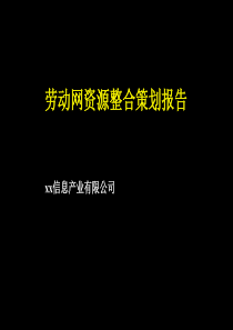 劳动网资源整合策划报告