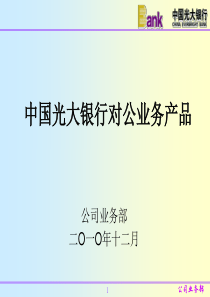 中国光大银行对公业务产品介绍