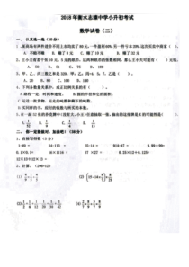 2018衡水至臻中学小升初数学试卷2