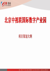 北京中视联国际数字产业园项目策划大纲