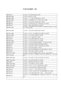 石化行业标准一览表