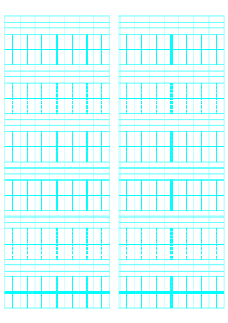 三线田字格模板(1年下)