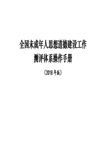 全国未成年人思想道德建设工作测评体系操作手册(2018年版)