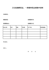 麻醉药品过期销毁申请单